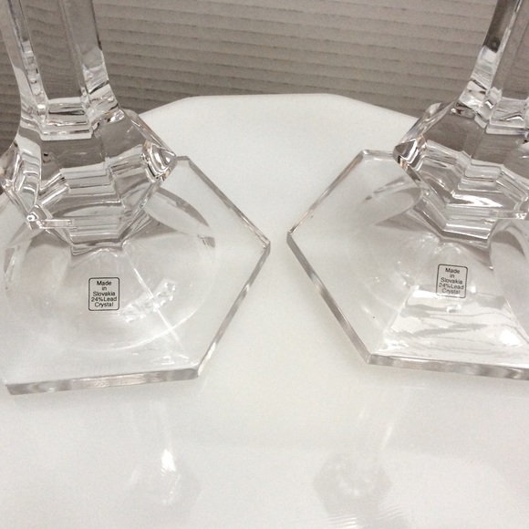 Pair of Towle crystal candle holders - Picture 3 of 6